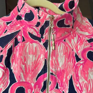 Lilly Pulitzer Zip up Jacket Skipper Popover Flamingo print Resortwear active thumbnail 5