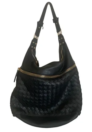 Madison West Black Vegan Leather Shoulder Bag thumbnail 1