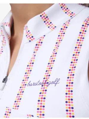 Barstool Vertical Dot Women's Sleeveless Golf Tennis Polo Shirt Sz‎ XS thumbnail 2