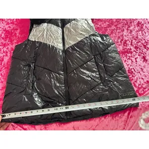 Calvin Klein Performance Puffer Vest Black Silver Chevron Quilted Women's XL thumbnail 11
