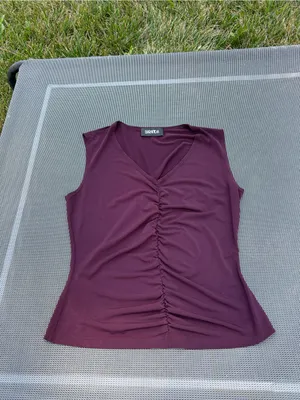 Vintage Baranda Y2K medium purple Rouched 90's Babydoll Baby Tee‎ Top summer thumbnail 3