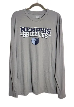 Concepts Sport Memphis Grizzlies Gray Long Sleeve Sleep T-Shirt Lounge Shirt Size XL thumbnail 1
