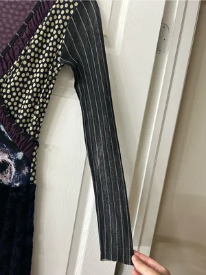 Fuzzi Multi Pattern Wrap Maxi Dress Sz L Purple Size L thumbnail 4