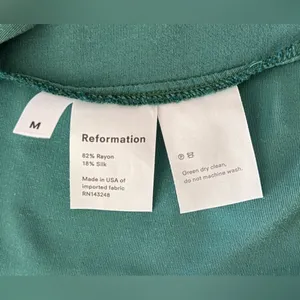 Reformation Bordeau Velvet Dress Emerald size med thumbnail 6