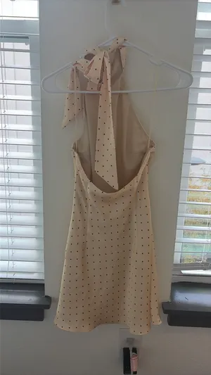 Revolve Stevie Halter Mini Dress in Yellow & Brown Dot MORE TO COME thumbnail 4