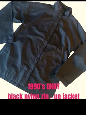 DKNY Vintage black nylon windbreaker zip up jacket thumbnail 13