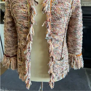 Anthropologie Textured Fringe Blazer in Multicolor thumbnail 8