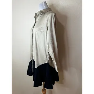 Tuckernuck Sand Roux button up structured colorblock mini dress WOMENS SMALL thumbnail 3