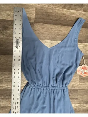 Show Me Your Mumu Kendall Maxi Dress XS Slate Blue Bridesmaid Wedding Formal NWT thumbnail 8