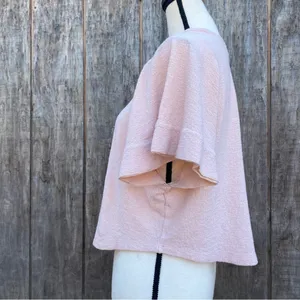 Like New Madewell Blush Pink Cotton Ingrid Dolman Flutter Sleeve T-Shirt Size S thumbnail 2