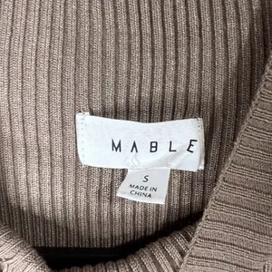 Long-Sleeve Asymmetric Midi Dress in Taupe thumbnail 6