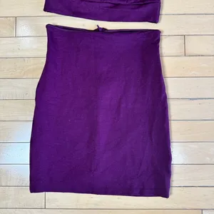 LULU'S 2 Piece Purple Lace Back Crop TOp & Skirt Set Size Small thumbnail 3