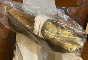 J Crew Metallic Suede loafers thumbnail 1