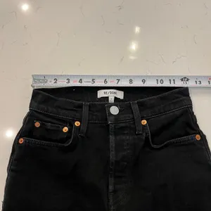 RE/DONE High Rise Stove Pipe Jeans in Jet Black Size 26 thumbnail 9