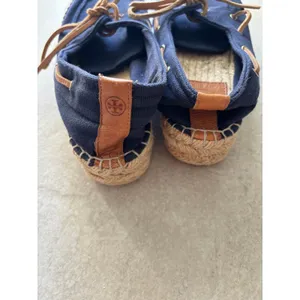 Tory Burch Blanton Espadrille Womens 9 Blue Tan Jute Resort Travel Vacation Boat thumbnail 5