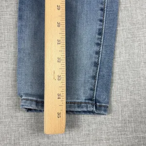 Levi's Jeans Womens 30x24 Blue Medium Wash Straight Floral Embroidered Denim thumbnail 2
