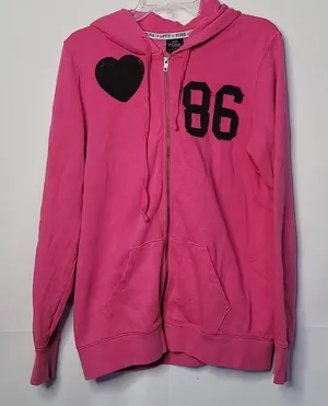 PINK - Victoria's Secret hooded hoodie zip up sweatshirt sz Medium thumbnail 1