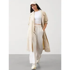 Athleta M Luna Trench Coat Dune Medium thumbnail 6