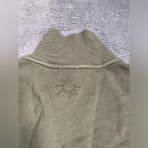 Aerie offline Olive Green Quarter-Zip cropped Pullover small thumbnail 9