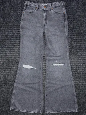 Wrangler Womens Heart Patch Wanderer Flare Jeans High Rise Black 28 x 34 Western thumbnail 1