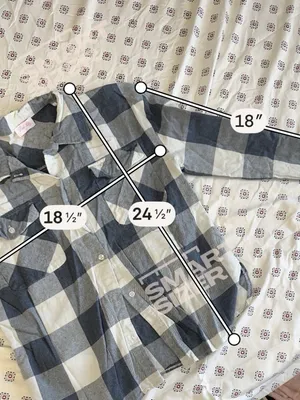 pink lily large womens Flannel Plaid grey white black pockets collared thumbnail 5