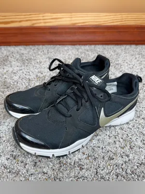 Nike In Season TR 2 Sneakers Tennis Shoes 6.5 Black Metallic Silver White thumbnail 2
