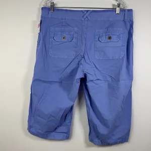 Fresh Produce Safari Pedal Capri Pants Blue Stretch Broadcloth Large thumbnail 2