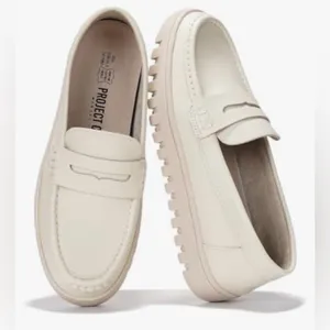 Project Cloud women’s Filide Leather Loafers cream sz 10 new NWT thumbnail 1