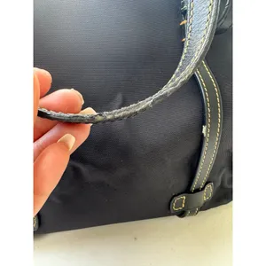 Dooney & Bourke #K0339891 Black Nylon Leather Trim Snap Buttons Pocket Tote Bag thumbnail 12