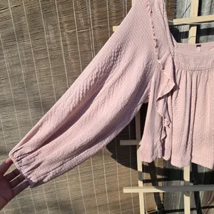 Free People Ruffle Long Sleeve Bouse M thumbnail 5