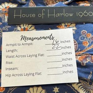 House of Harlow 1960 Peplum Top Women‎ S Blue Floral Lace-Up Boho Puff Sleeve thumbnail 5
