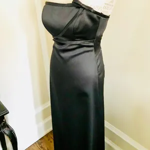 After Six Black Strapless Floor Formal Dress S/M thumbnail 5