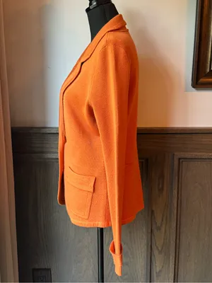 Halogen Orange wool blend Knit Blazer large thumbnail 3