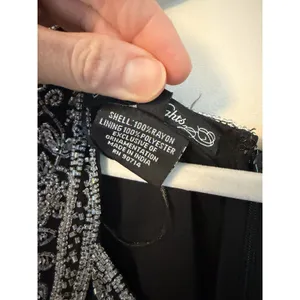 Pisarro Night Short Sleeve Long Beaded Gown Black Sz 10 NEW READ thumbnail 8