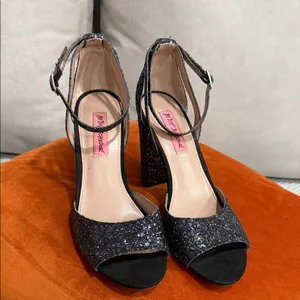 Betsey Johnson Sparkling Black Heels thumbnail 2