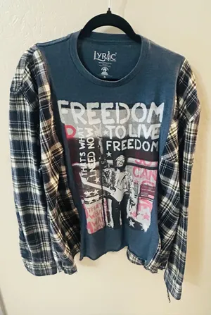 Jimi Hendrix Graphic Tee Flannel Blue thumbnail 1