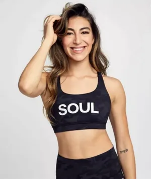 Lululemon Soulcycle Black Camouflage Icognito Sports Bra Multigray Size 8 thumbnail 1