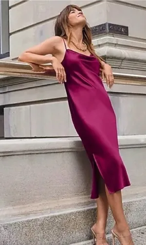 Express Cowl Neck Slip Midi Dress thumbnail 1