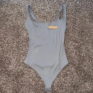 SKIMS Cotton Rib Thong Bodysuit in Pacific, NWT XXS thumbnail 7
