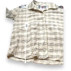 POL Cream Multicolor Floral Cotton‎ Long Sleeve Button Down Shirt Size S thumbnail 8