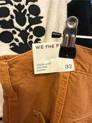 NWT Free People We The Free Good Luck Mid-Rise Barrel Jeans - ginger root - 32 thumbnail 9