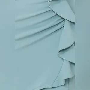 NEW!!‎ Hello Molly Backstage Pass Mini Dress One Shoulder Sage Ruffle Detail thumbnail 12