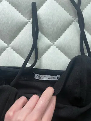 Zara black Crop Top thumbnail 2