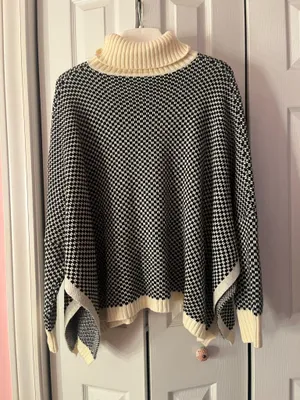 SheIn Checker print turtleneck sweater thumbnail 1