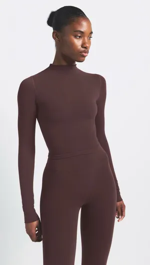 Skims x Nike vintage seamless mock neck crop top thumbnail 1