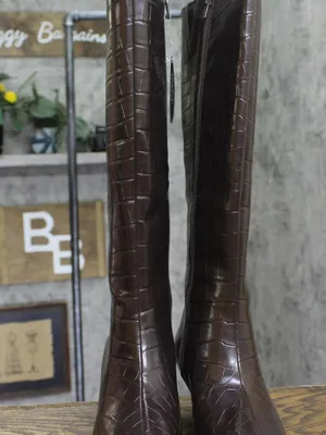 NWT INC International Concepts Knee High Boots Kitten Heel Brown Croc 6.5M thumbnail 5