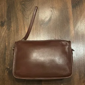 Vintage Carriage Court Brown Genuine Cowhide Leather Clutch Bag Purse Classic thumbnail 8