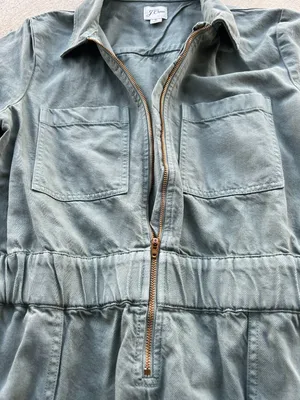 J.Crew Utility Shirt Dress‎ Size 8 Green Zip Front thumbnail 13