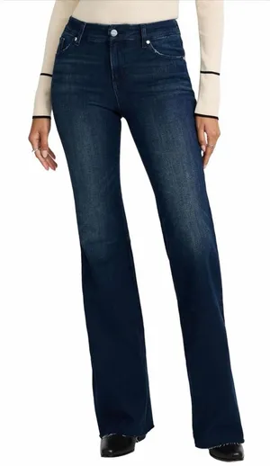 Express Mid Rise Flare Jeans‎ Dark Wash Ultra Stretch Size L Regular thumbnail 1