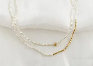 Rice Pearl Necklace , genuine Pearl thumbnail 4